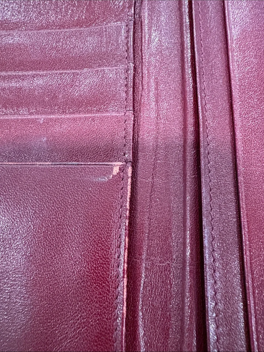 Christian Dior vintage Black/Burgundy Leather Long Wallet